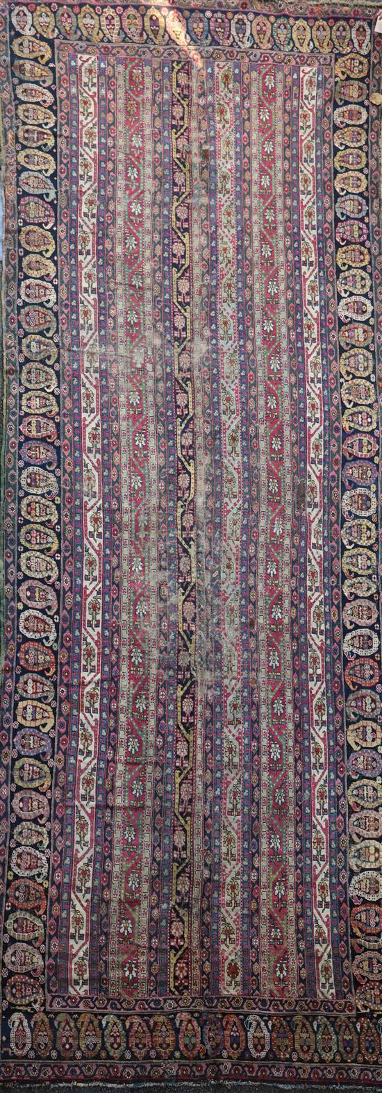 An antique Karabagh runner, 17ft 2in by 6ft 10in.